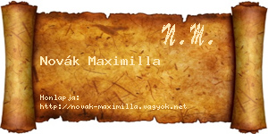 Novák Maximilla névjegykártya